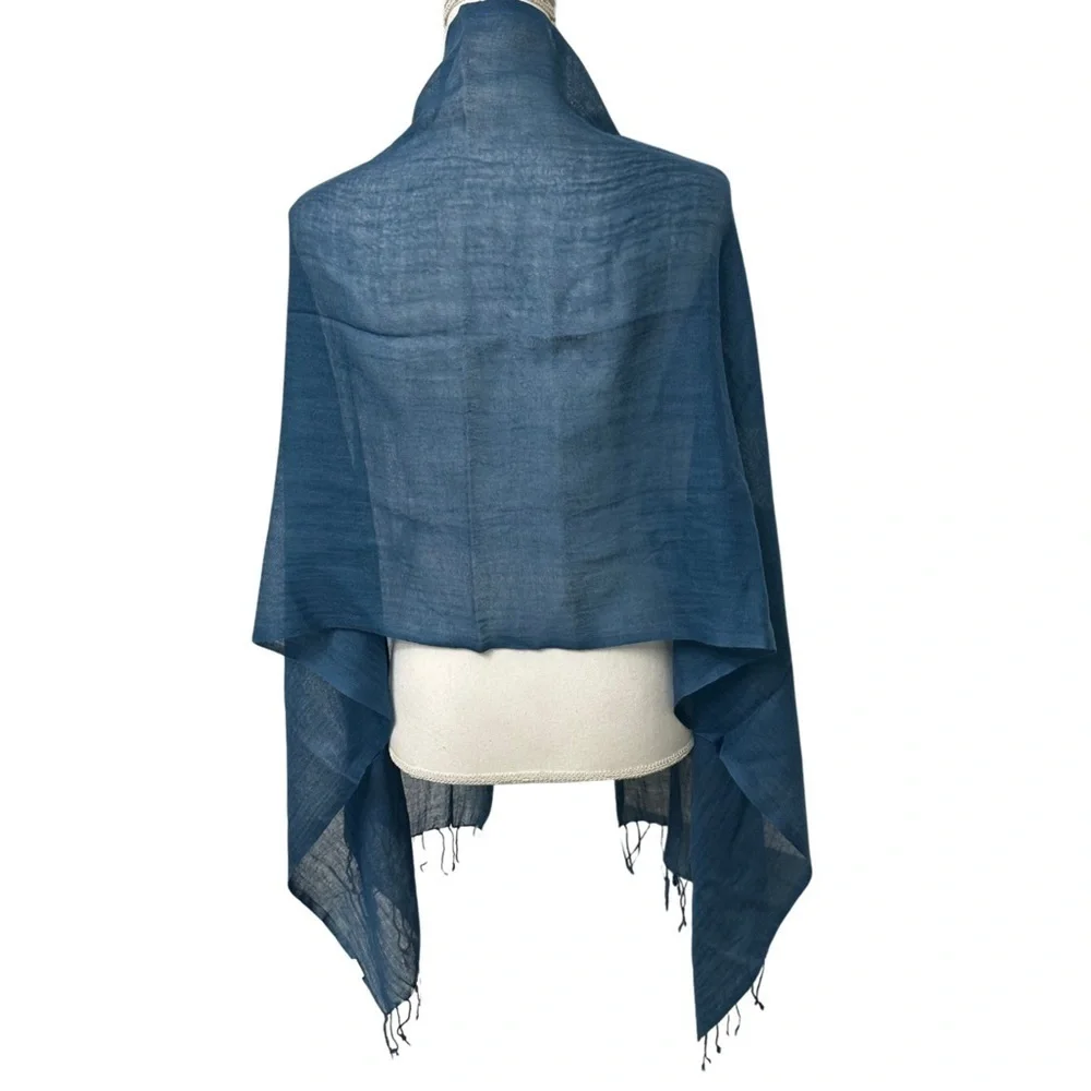 World Market 100% Wool Lightweight Scarf Blue